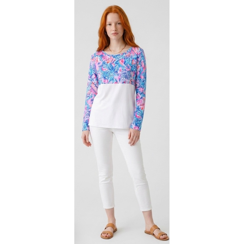 Lilly Pulitzer Finn Top Long Sleeve Size L EUC